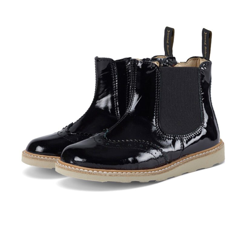 Francis Leather Black Patent 1 Чизми Young Soles London
