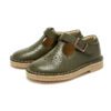 VELCRO T BAR SHOE WITH RUBBER SOLE OLIVE 1 Чевли Young Soles London